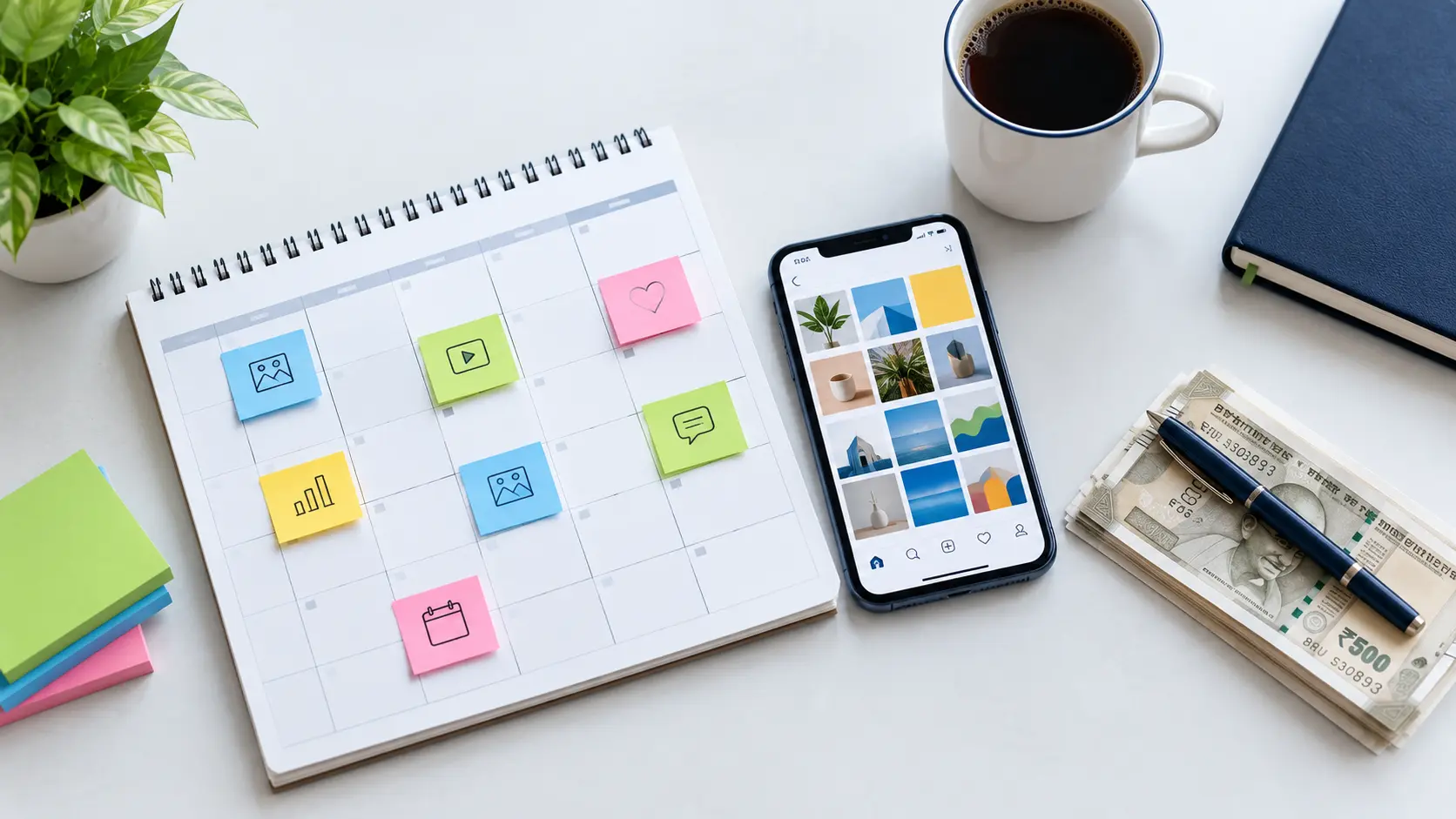 A content calendar and budget plan for social media